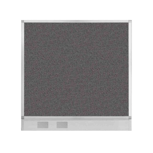 Versare Hush Panel Configurable Cubicle Partition 4' x 4' Charcoal Gray Fabric w/ Cable Channel 1855407 - main